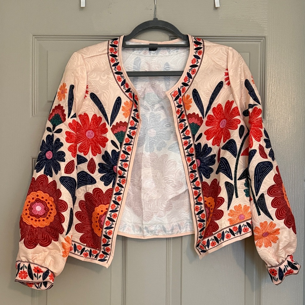 SHEIN Multicolor floral  Jacket. Not embroidered, but fun fabric!
